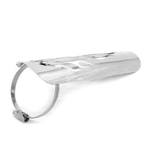 Motorcycle Exhaust Muffler Pipe Heat Shield Cover Heel Guard Universal Chrome - Fresh Stock Dated October 2025