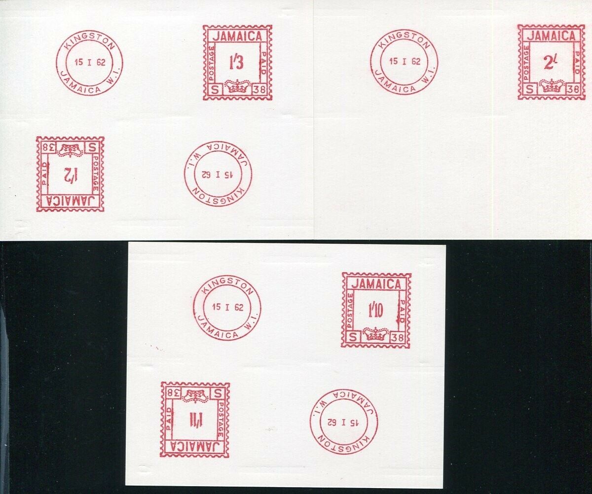 JAMAICA METER MARKS PITNEY BOWES PROOF IMPRESSIONS 1962 - Fresh Stock Dated October 2025