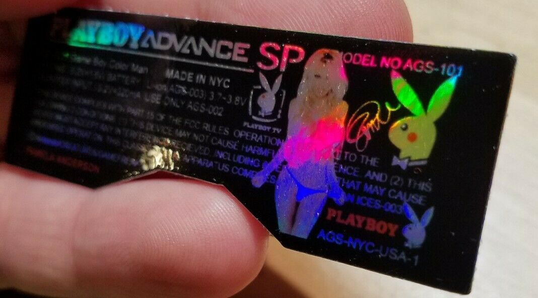 1 Nintendo Game Boy PLAYBOY ADVANCE SP AGS-101 🐇PAMELA ANDERSON📸 HOLO LABEL - Fresh Stock Dated October 2025