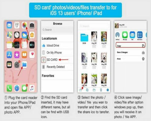 SD Card Camera Reader Adapter Micro SD/TF For iPhone 12 11 XS XR 7 8 Plus iPad - Fresh Stock Dated October 2025