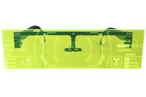 Futuristic Bionics Robot Party Costume Futuristic Neon Green Visor Sun Glasses - Fresh Stock Dated October 2025
