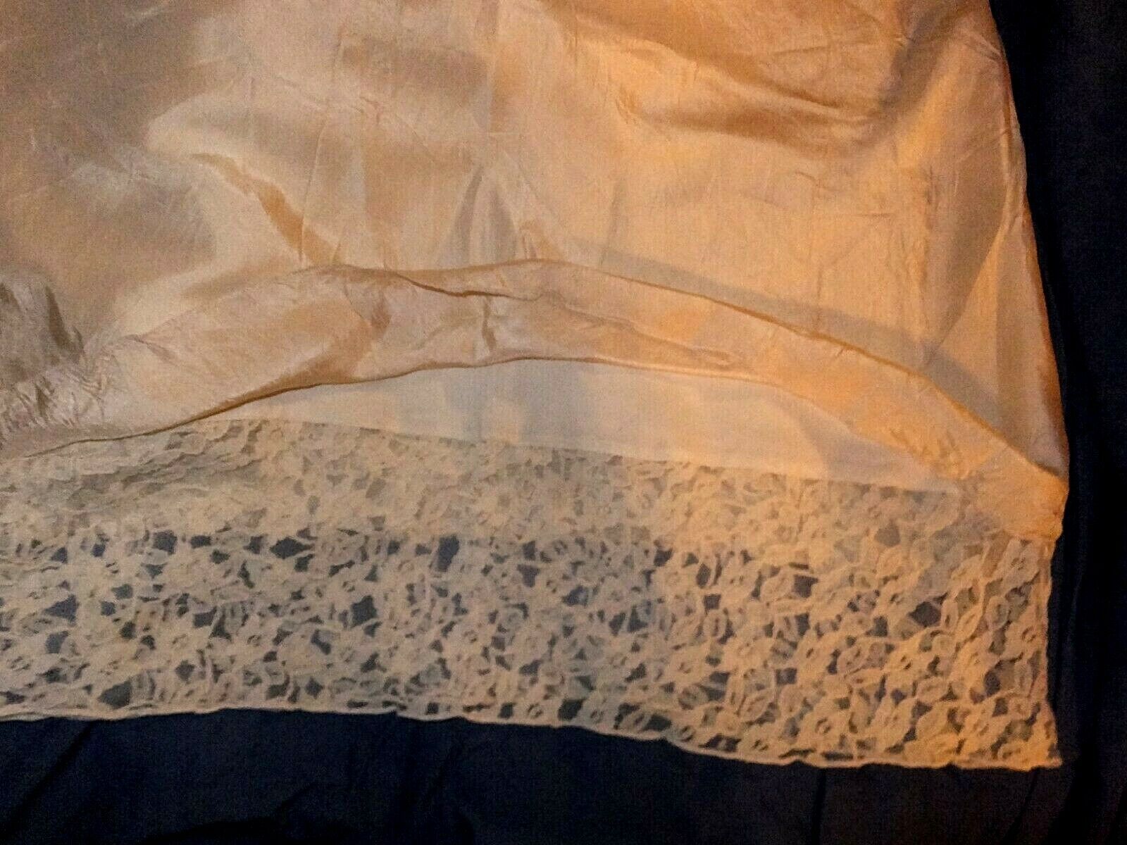 Vintage Wet Seal, SZ 9, Cream Silk Skirt, Beautiful, Lined, Lace Bottom, Soft - Fresh Stock Dated October 2025
