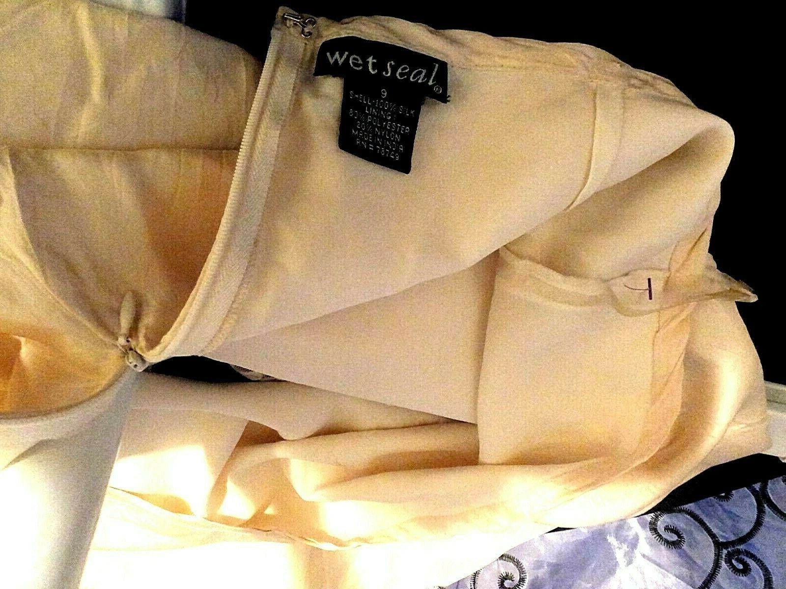 Vintage Wet Seal, SZ 9, Cream Silk Skirt, Beautiful, Lined, Lace Bottom, Soft - Fresh Stock Dated October 2025