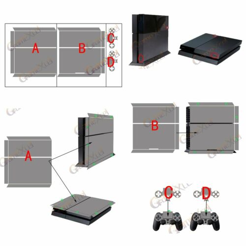 Vinyl Skin Cover Decal Sticker for Sony Playstation 4 PS4 Console + 2 Controller - Fresh Stock Dated October 2025