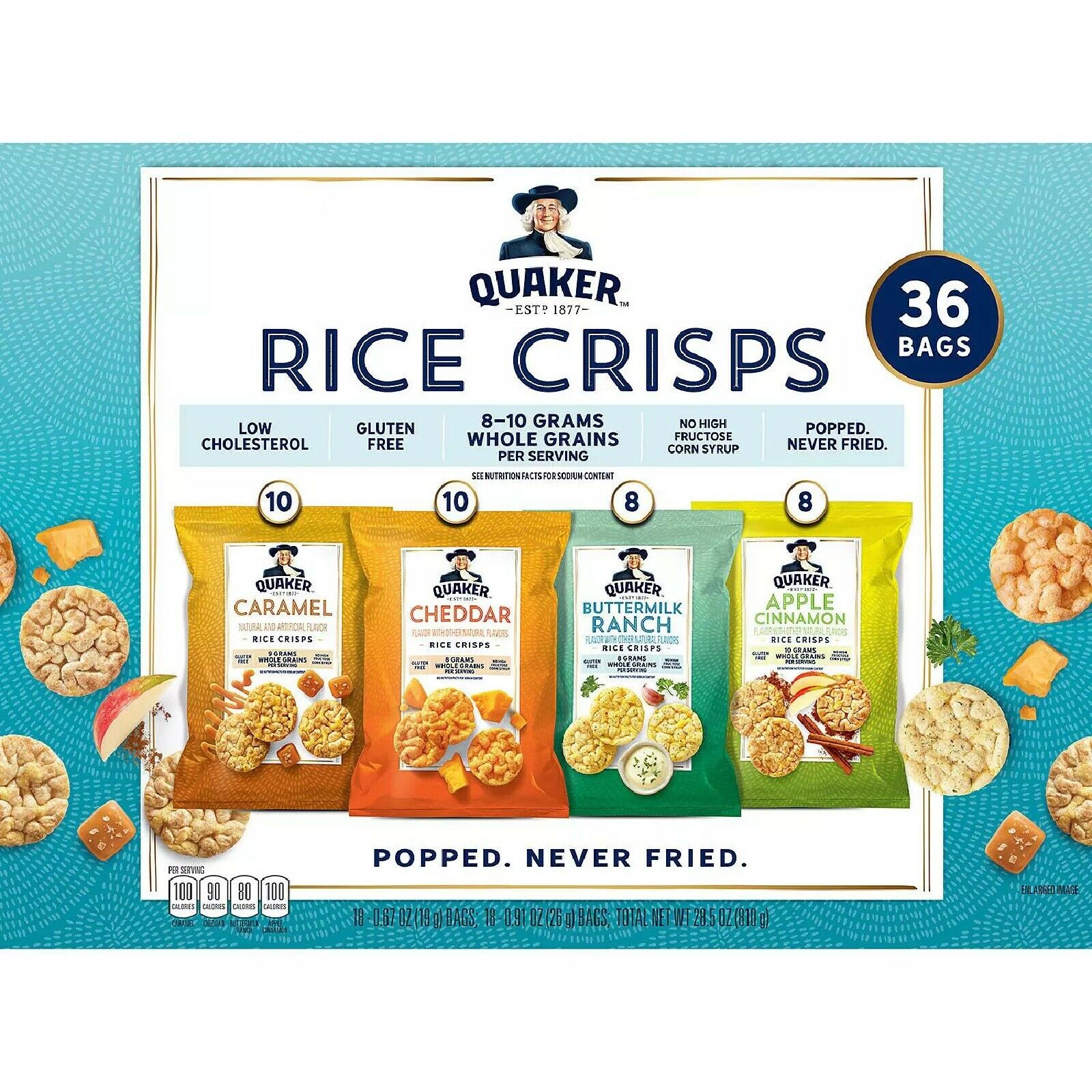 Quaker Rice Crisps Variety Pack (36 pk.) - Fresh Stock Dated October 2025