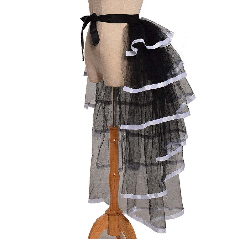 Victorian Steampunk Tie-on Bustle Skirt Gothic Party Tutu Belt Lace Over Skirt - Fresh Stock Dated October 2025
