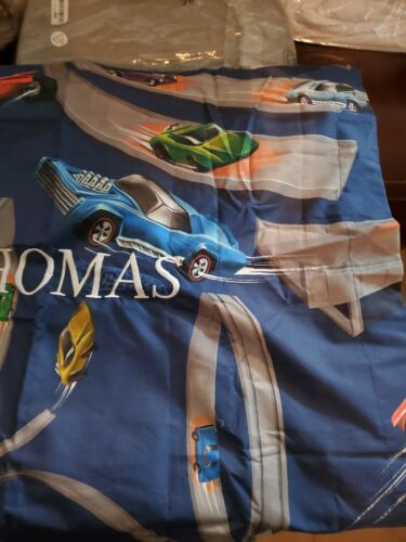 1 Pottery barn kid Hot wheels Cars  PILLOW Organic Sham Cover MONO THOMAS - Fresh Stock Dated October 2025