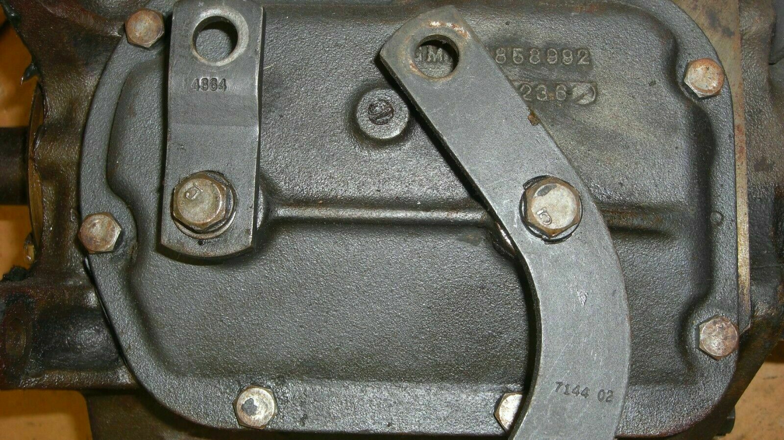 1966 Saginaw GM 3 Speed Transmission w/ Hurst Synchro Loc 3858986 - Fresh Stock Dated October 2025