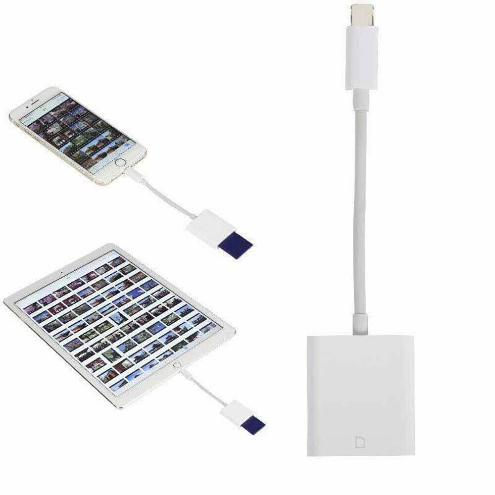 For Camera to SD TF Memory Card Adapter Reader for iPhone7 8 11 X XS XR iPad IOS - Fresh Stock Dated October 2025