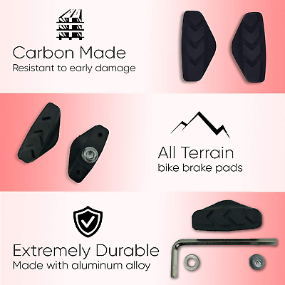 AIISAR Bike Brake Pads 2 Pairs of 50mm – Contemporary Designed C Shape Bike Part - Fresh Stock Dated October 2025