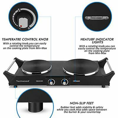 1800W Hot Plate Portable Electric Stove Cast Iron Stove Double Burner - Fresh Stock Dated October 2025