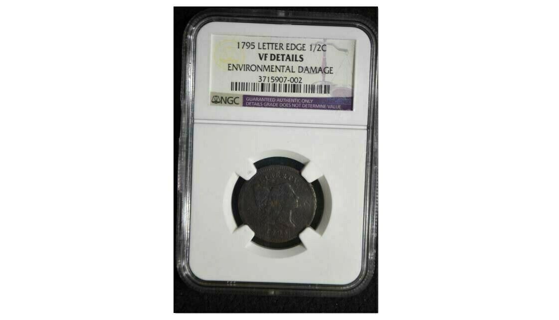 1795 HALF CENT ** C1** VF Details ** NGC ** Lettered Edge w/Pole - Fresh Stock Dated October 2025
