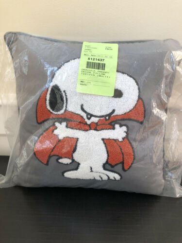 NEW Pottery Barn Kids Snoopy Dracula Decorative Pillow Peanuts - Fresh Stock Dated October 2025
