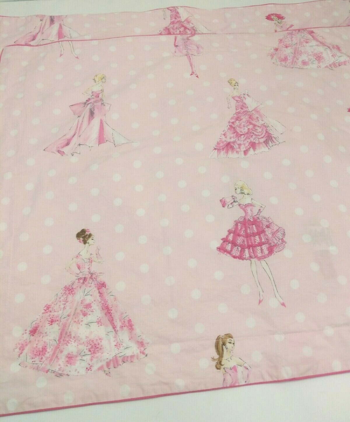 Pottery Barn Kids BARBIE Sham PAIR PINK Retro Organic Cotton Pink Std Polka Dots - Fresh Stock Dated October 2025
