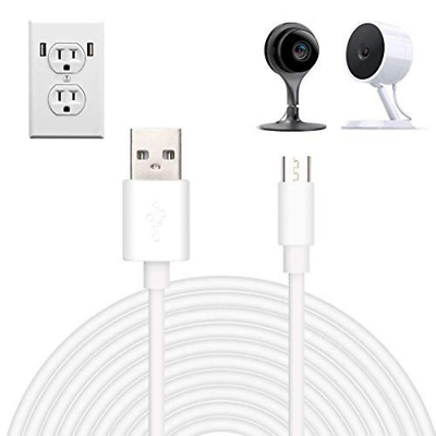 Brada 2Pack 25ft Micro USB Power Cord,Micro USB to USB Charging Cable,DC Power - Fresh Stock Dated October 2025