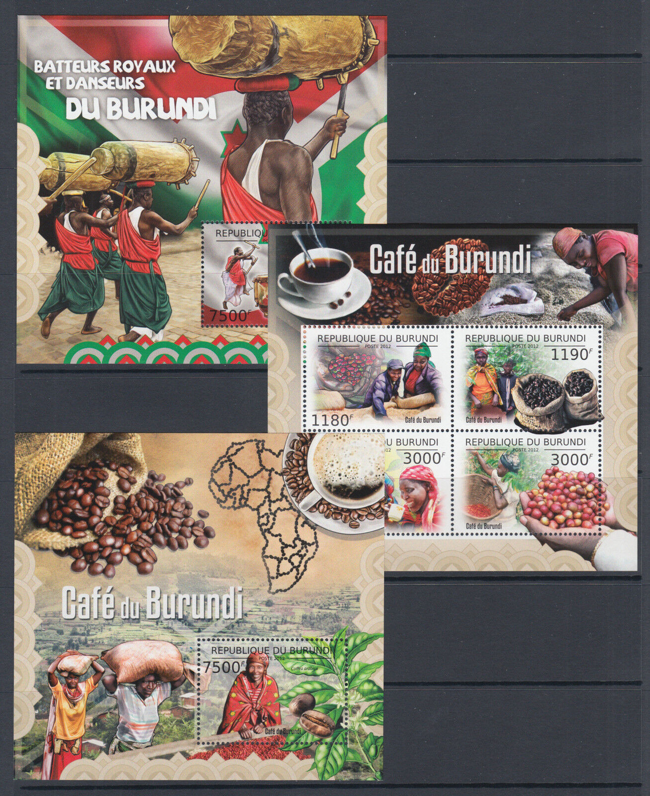 Burundi Sc 1153-1190 MNH. 2012 Topicals, long set of 38 souvenir sheets, VF. - Fresh Stock Dated October 2025