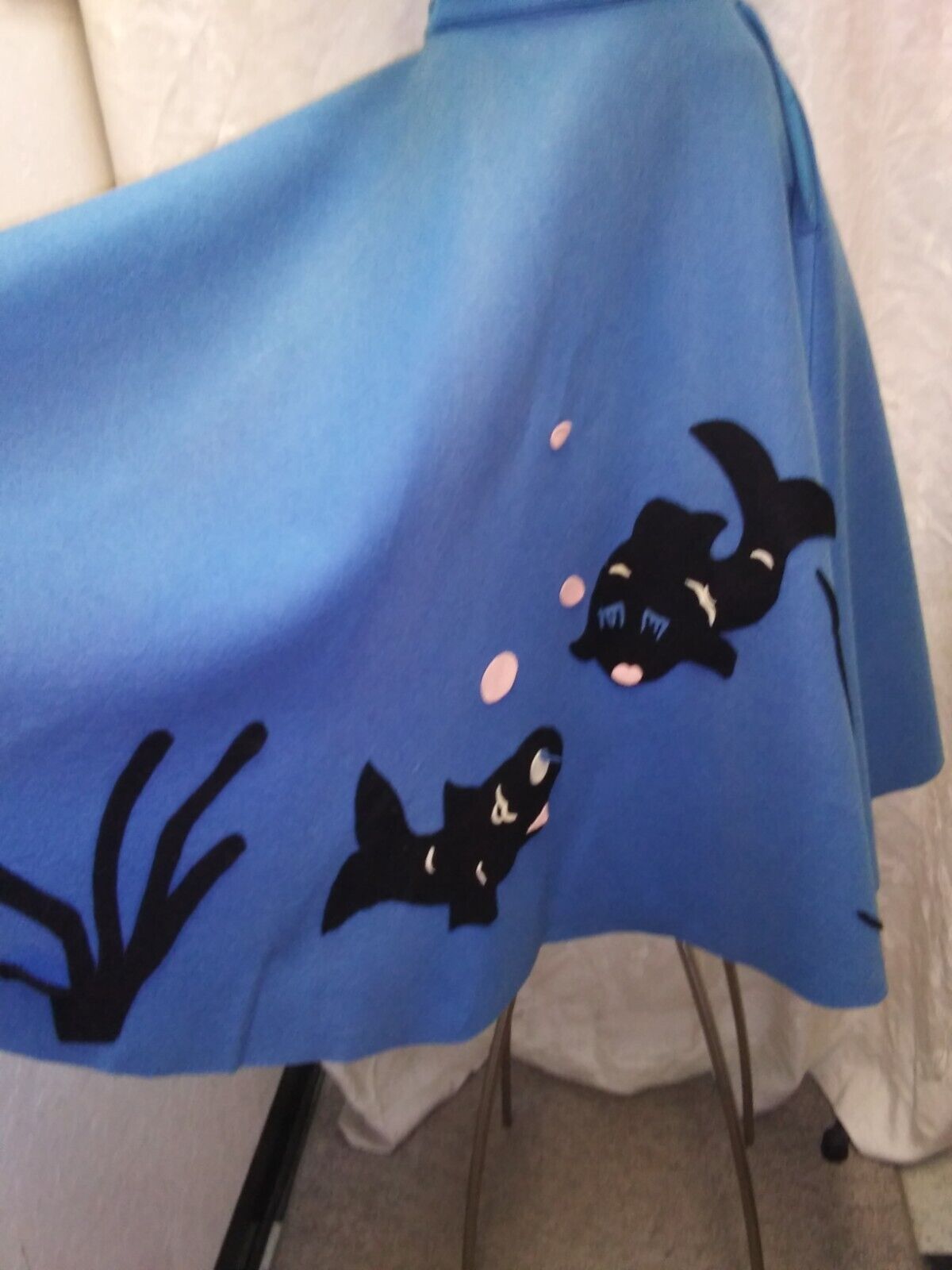 Vintage 1950's Genuine Blue Wool 