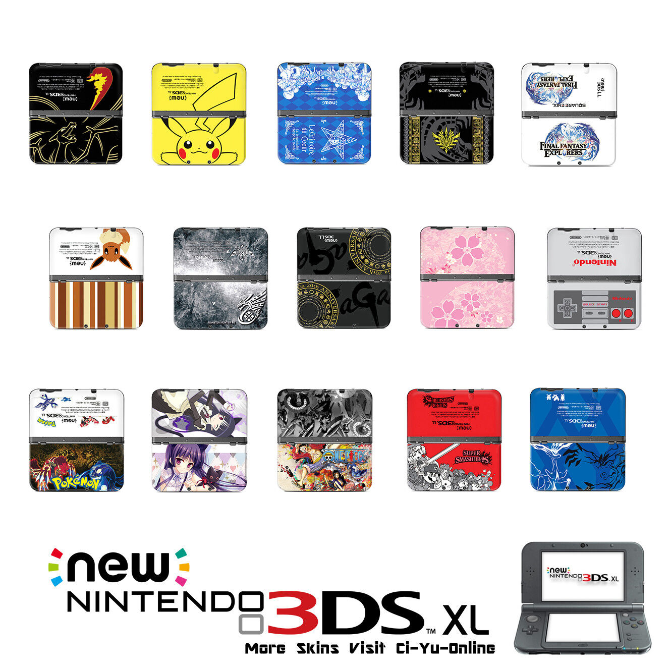 Ci-Yu-Online [new 3DS XL] Pokemon Charizard Black VINYL SKIN STICKER DECAL COVER - Fresh Stock Dated October 2025