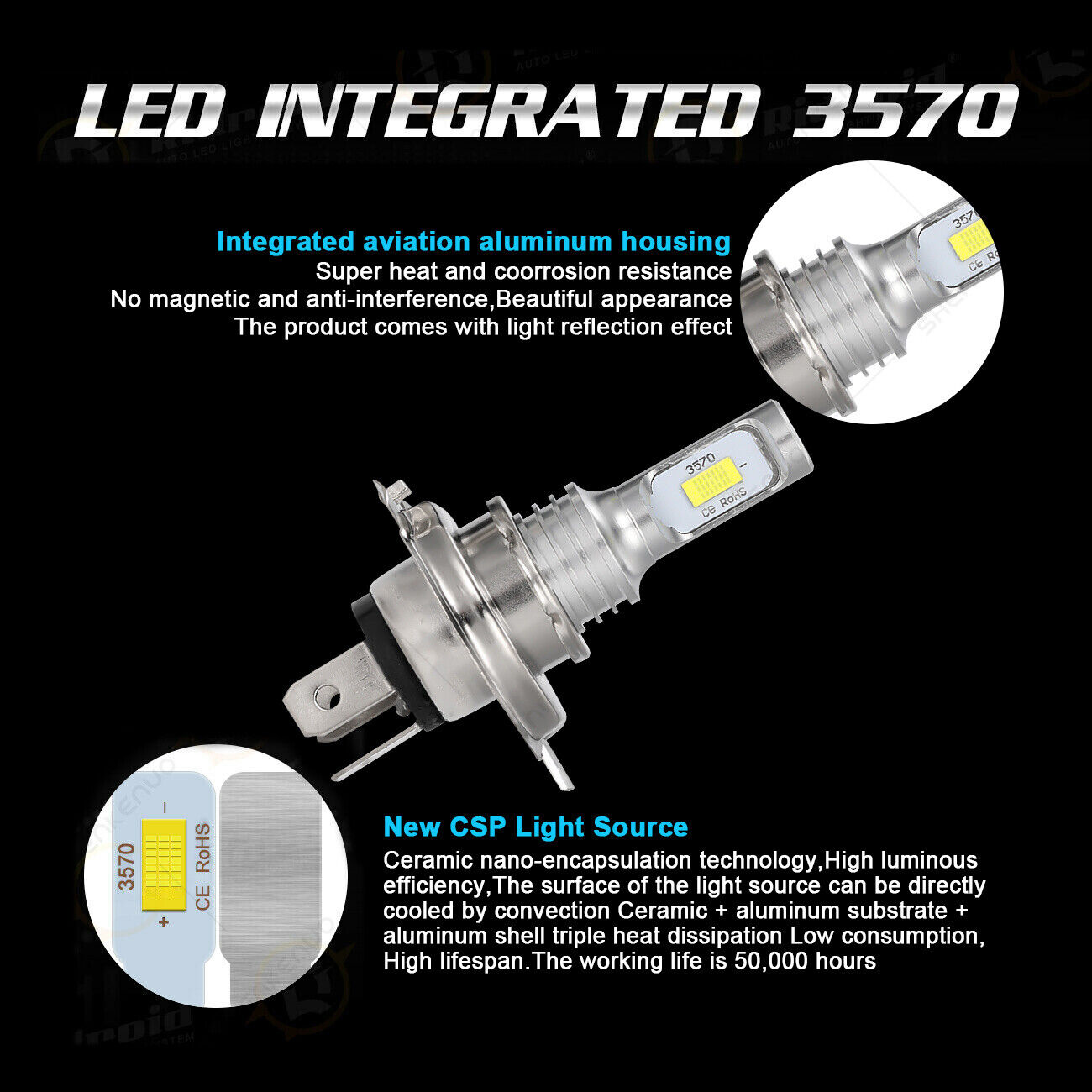 For Suzuki GSXR600 GSXR750 GSXS750 2X 9003 LED Headlights Bulbs 6000K White YTB - Fresh Stock Dated October 2025