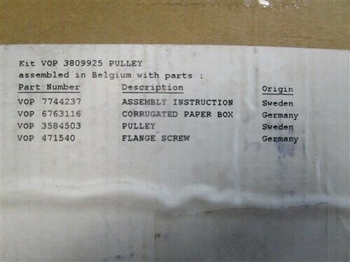 VOLVO PENTA PULLEY 3809925 MARINE BOAT - Fresh Stock Dated October 2025