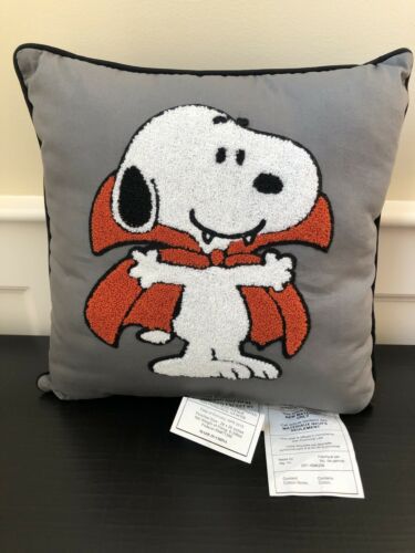 NEW Pottery Barn Kids Snoopy Dracula Decorative Pillow Peanuts - Fresh Stock Dated October 2025