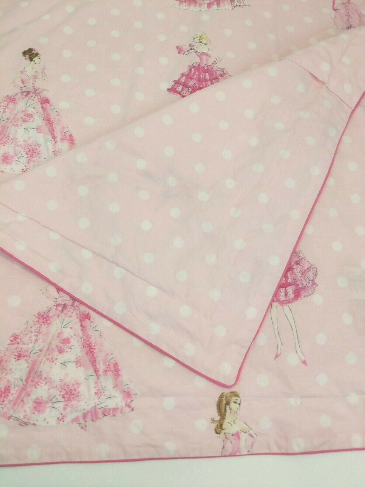 Pottery Barn Kids BARBIE Sham PAIR PINK Retro Organic Cotton Pink Std Polka Dots - Fresh Stock Dated October 2025