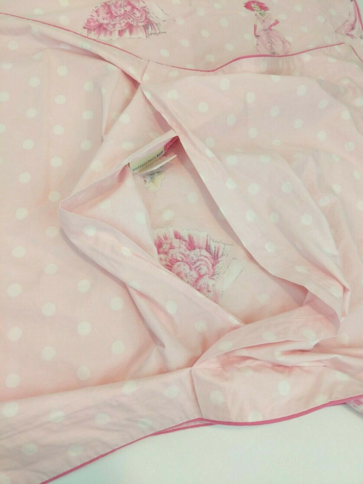 Pottery Barn Kids BARBIE Sham PAIR PINK Retro Organic Cotton Pink Std Polka Dots - Fresh Stock Dated October 2025