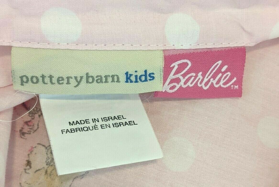 Pottery Barn Kids BARBIE Sham PAIR PINK Retro Organic Cotton Pink Std Polka Dots - Fresh Stock Dated October 2025