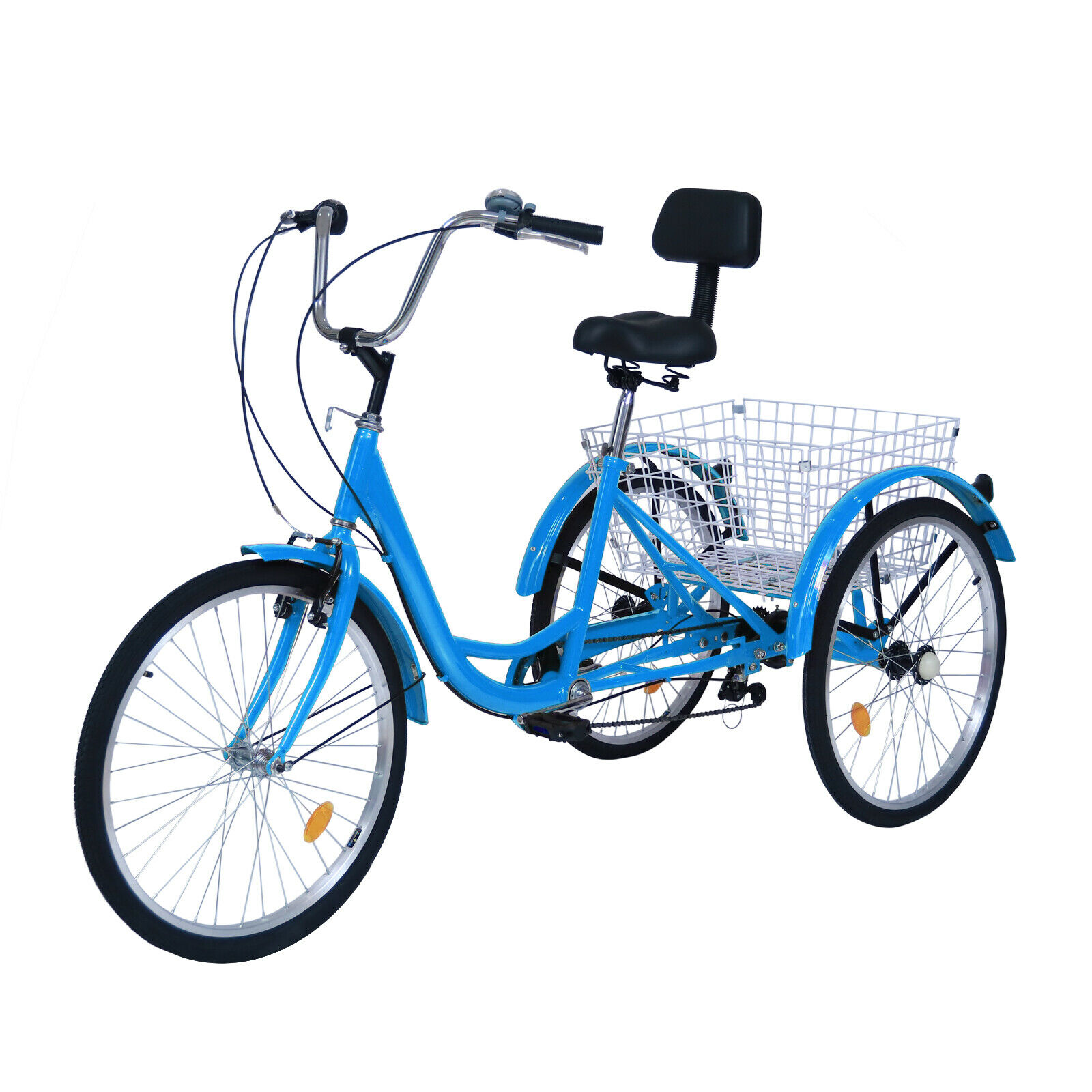 20/24/26inch Adult Tricycle 7 Speed 3-Wheel Adult Bicycle Trike w/Basket & Tools - Fresh Stock Dated October 2025