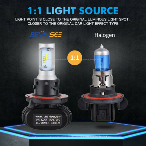 H13 9008 Fit Harley FXDF Fat Bob 2008-2017 LED Headlight Hi/Low Beam White Bulbs - Fresh Stock Dated October 2025
