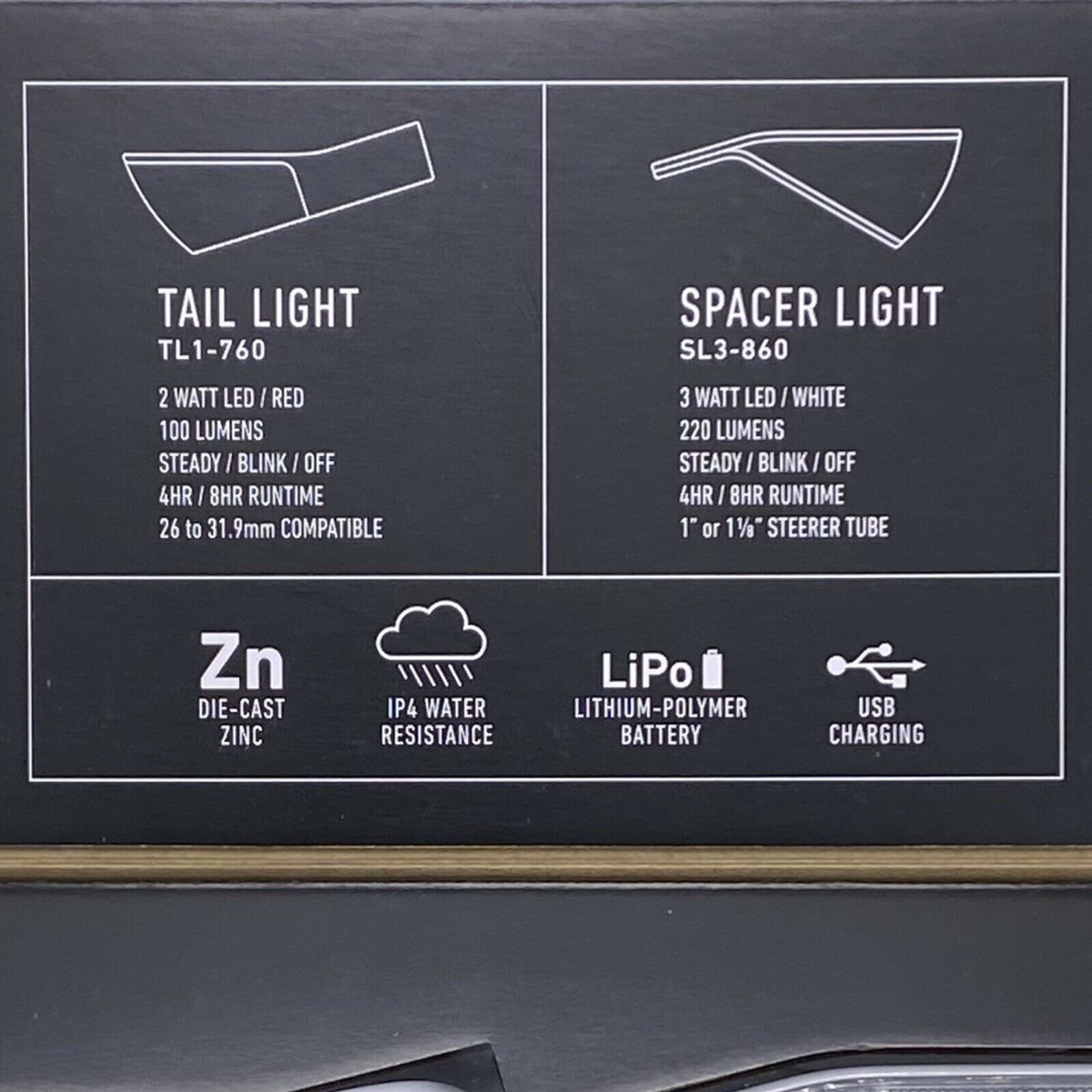 SPARSE FIXED CYCLING LIGHT SYSTEM Rechargeable (GLOSS WHITE) - Fresh Stock Dated October 2025