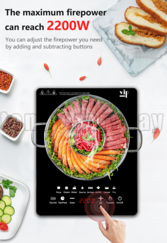 2200W Portable Induction Cooktop Countertop Single Cooker Burner Stove Hot Plate - Fresh Stock Dated October 2025