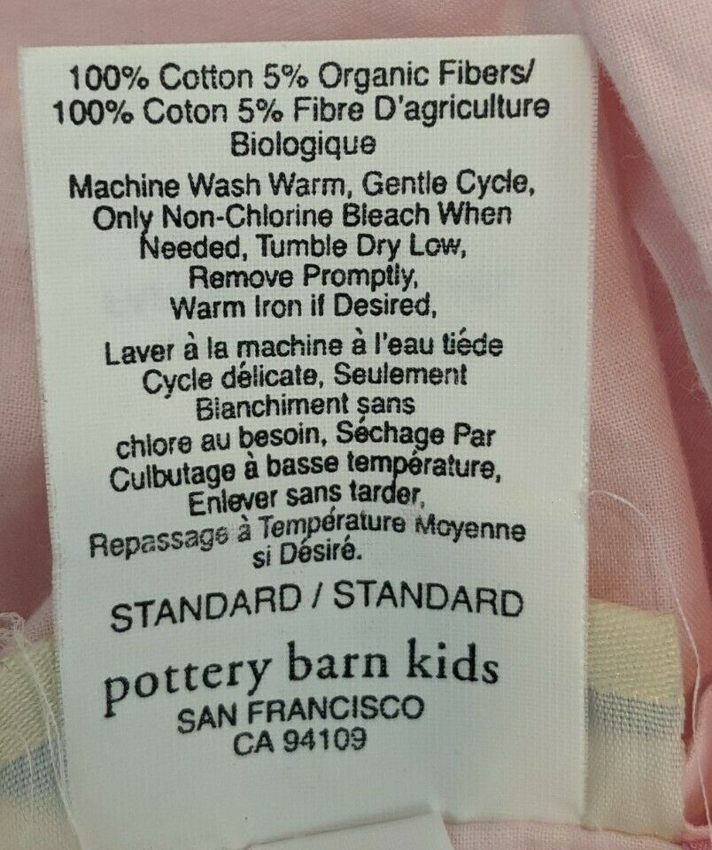 Pottery Barn Kids BARBIE Sham PAIR PINK Retro Organic Cotton Pink Std Polka Dots - Fresh Stock Dated October 2025