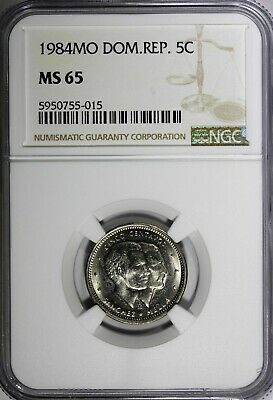 DOMINICAN REPUBLIC 1984 MO 5 Centavos NGC MS65 Sanchez and Mella KM# 59 (15) - Fresh Stock Dated October 2025