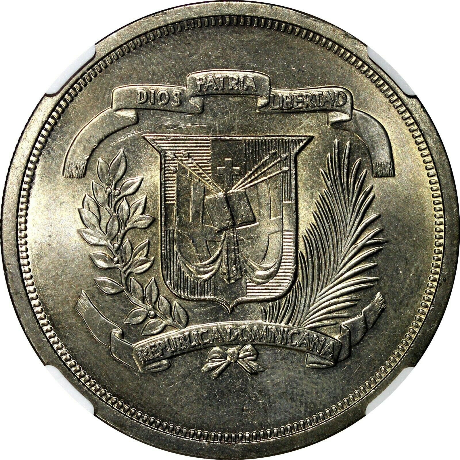 Dominican Republic 1978 1 Peso NGC MS65 Mintage-35,000 Toning KM# 53 (034) - Fresh Stock Dated October 2025