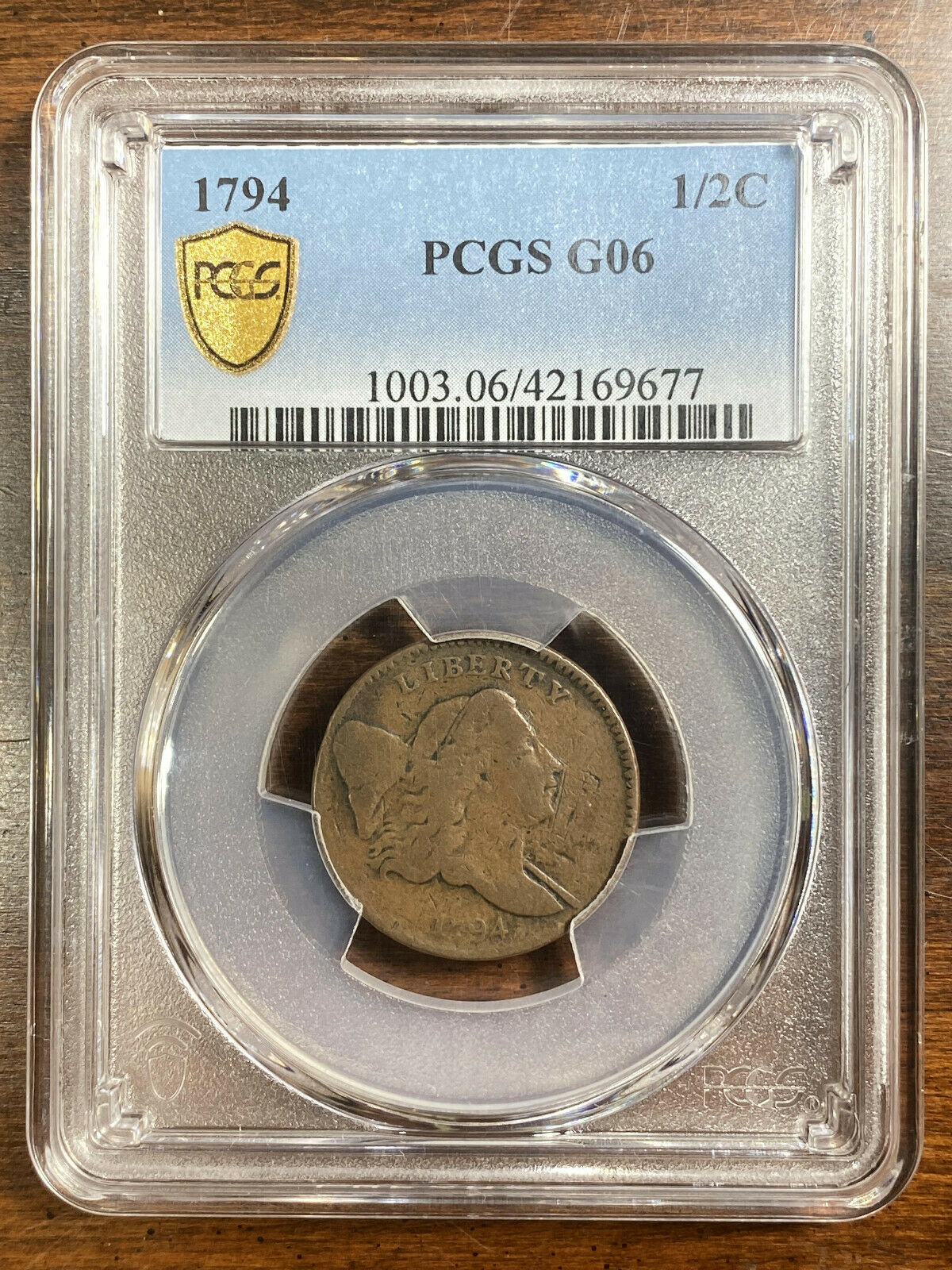 1794 Liberty Cap Half Cent, PCGS G-06 - Fresh Stock Dated October 2025