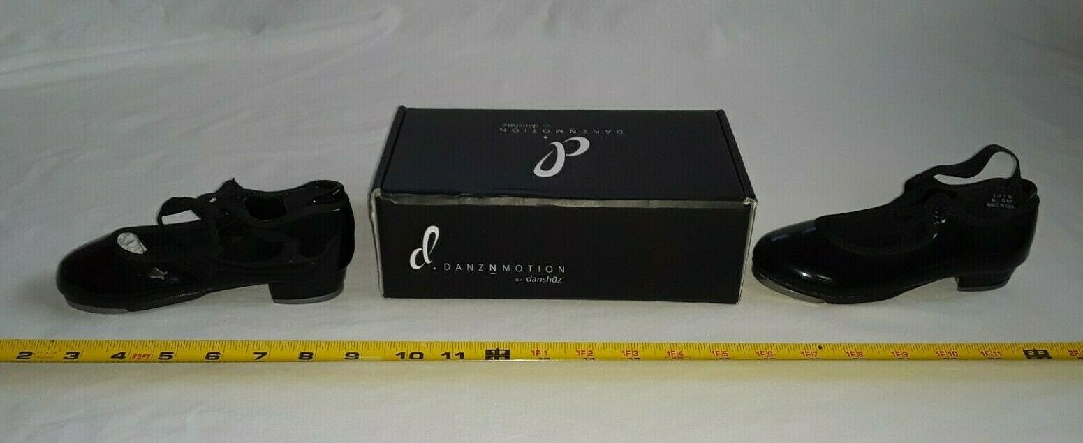 DanznMotion by Danshuz Toddler Girls Tap Shoes STAR TONE, Shiny Black Size 9.5 . - Fresh Stock Dated October 2025
