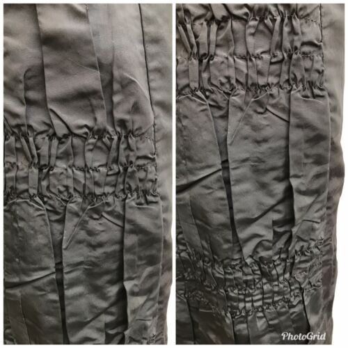 Antique 1880s Black Faille Bustle Skirt Parts Pleated Trim Handmade Ruched Panel - Fresh Stock Dated October 2025