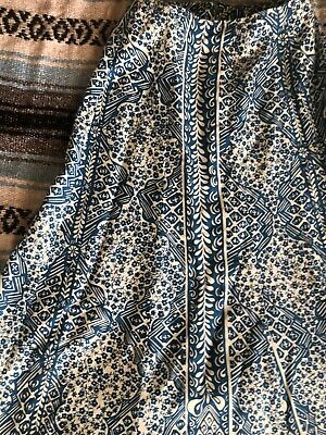 Vtg 60s 70s KITAN Cotton FLORAL BLOCK Print Style BOHO Hippie HOSTESS MAXI Skirt - Fresh Stock Dated October 2025