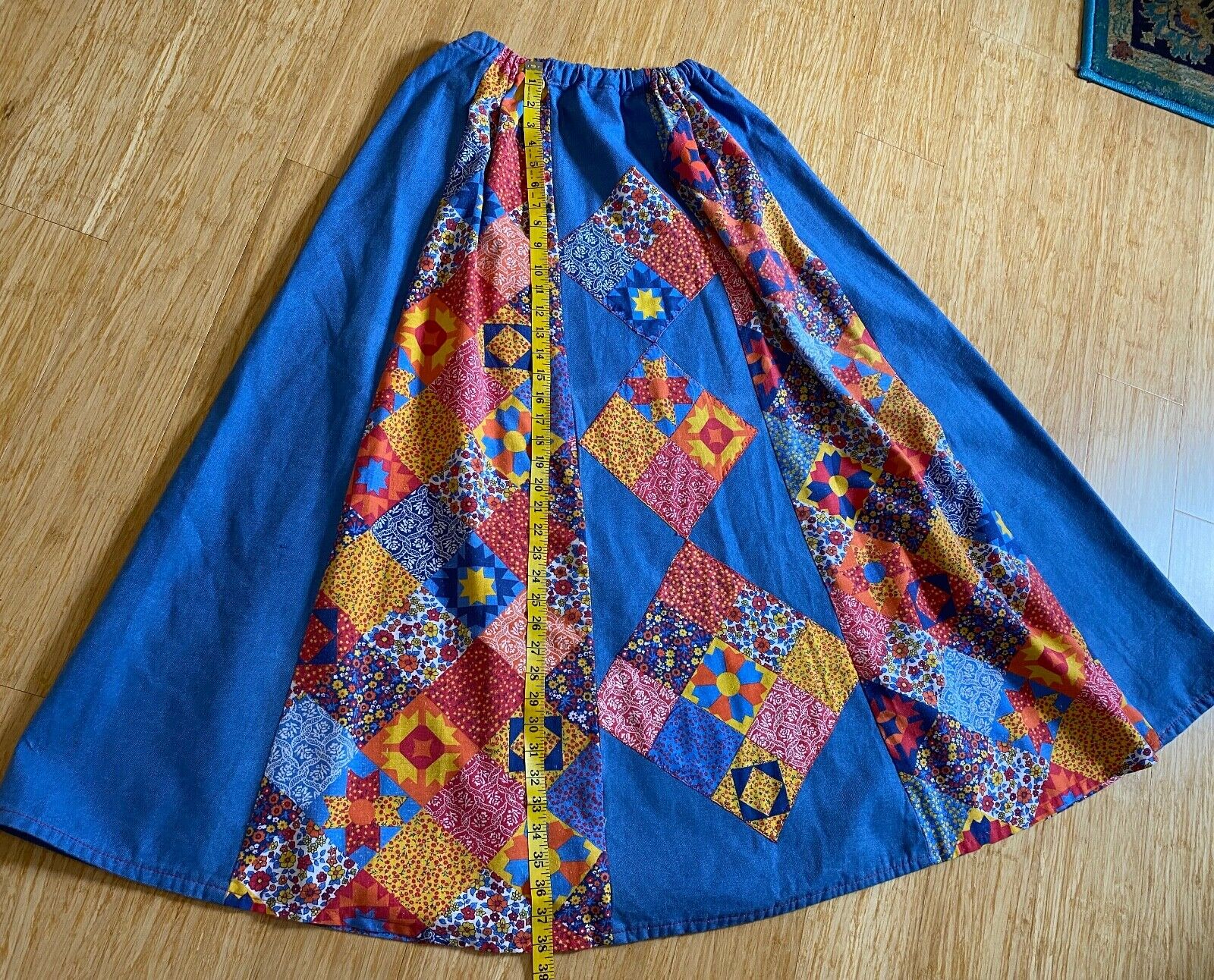 Vtg Lot of 4 Homemade 1970s Style Patchwork Bright Maxi Skirt Tops Hippie Boho - Fresh Stock Dated October 2025