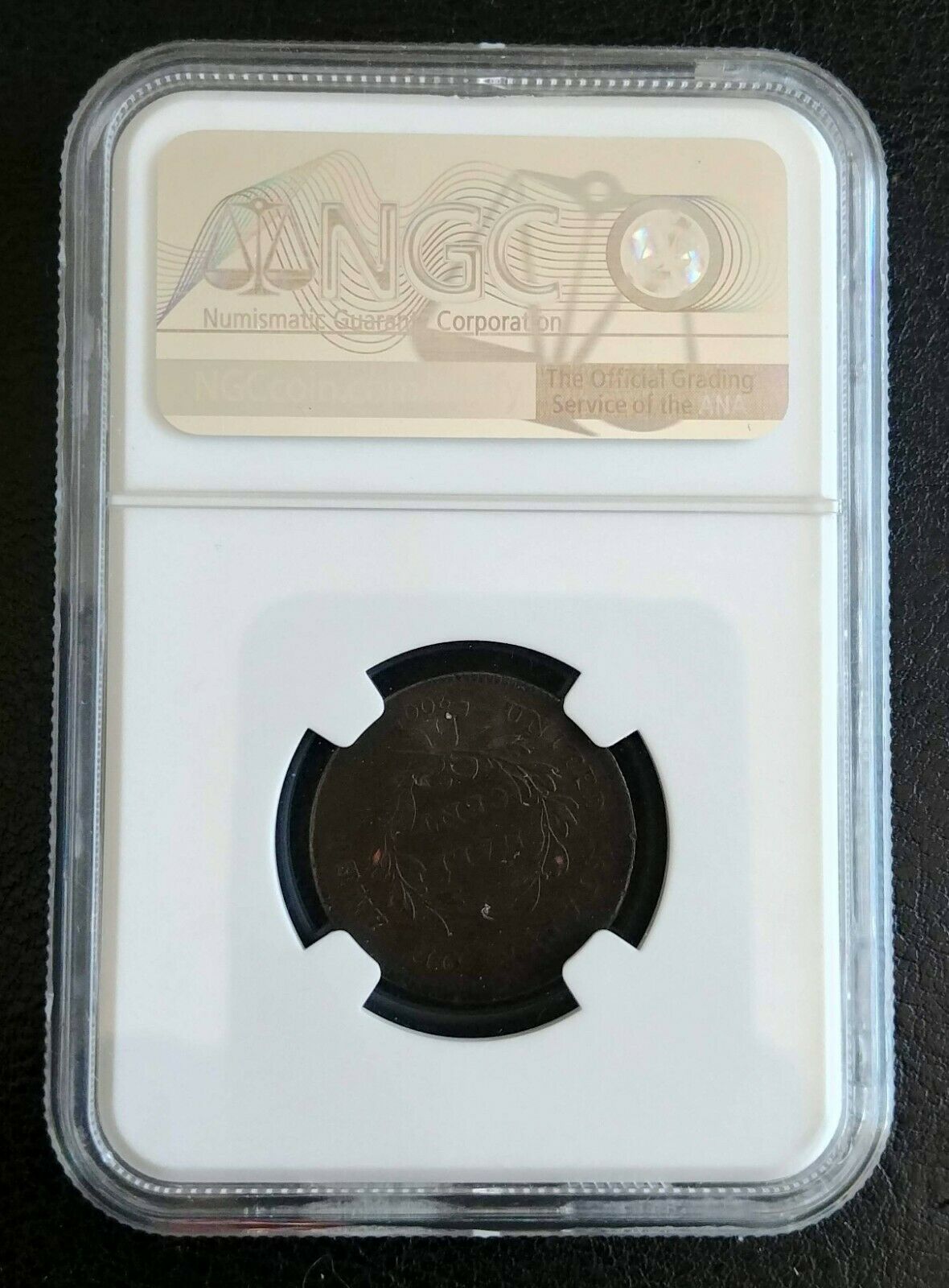 1797 1/1 Plain Edge Half Cent. NGC Very Fine Details, Environmental Damage. - Fresh Stock Dated October 2025