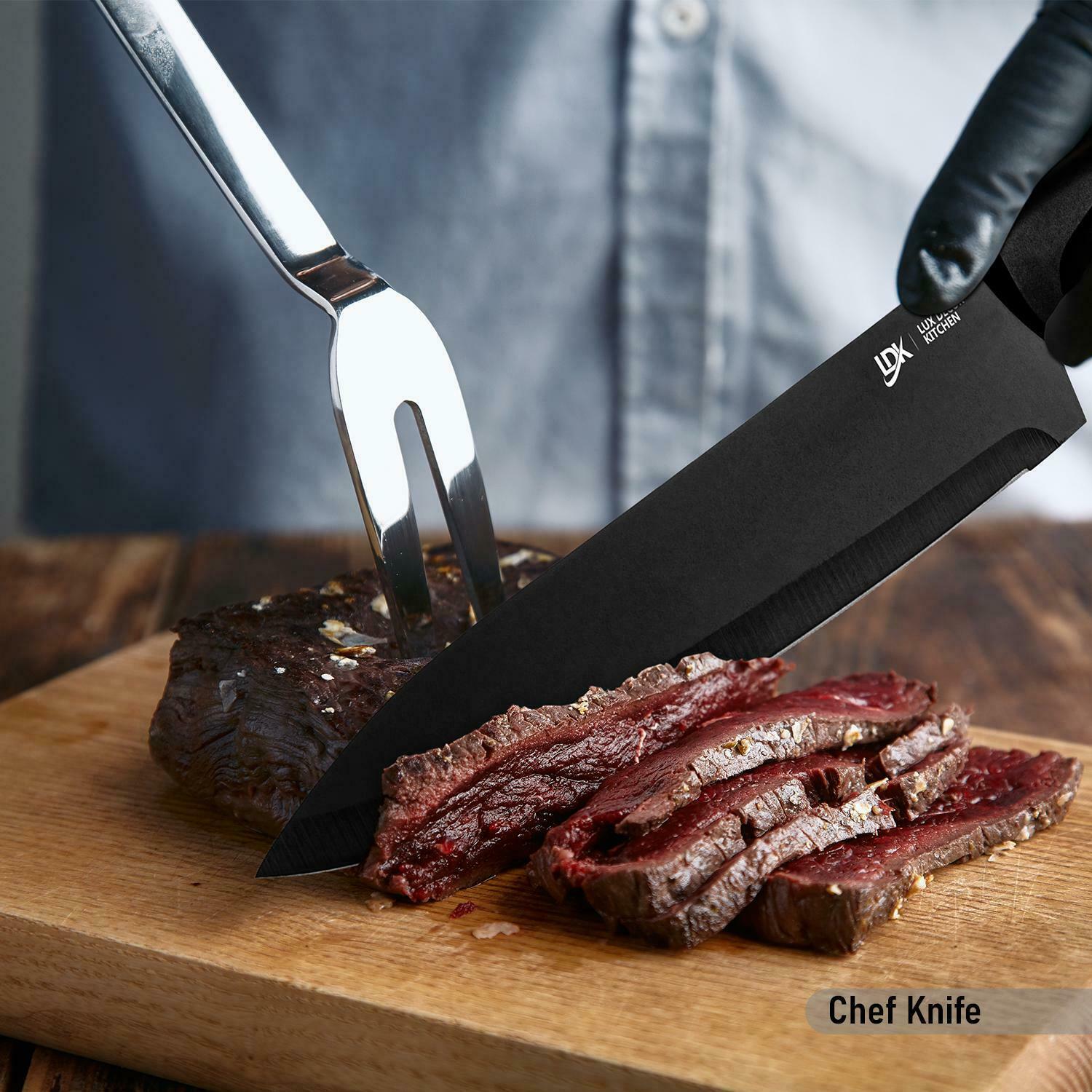 Knife Set Sharp Stainless Steel Professional Chef Cutlery Steak Kitchen Knives - Fresh Stock Dated October 2025