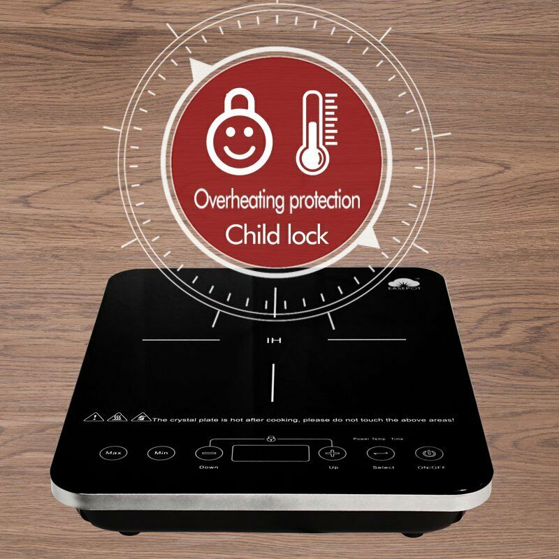 Digital Electric Single Induction Cooker 1800W Portable Burner Cooktop Hot Plate - Fresh Stock Dated October 2025