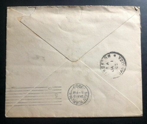 1902 Jamaica Vintage Cover To New York USA Himrods Manufacturing - Fresh Stock Dated October 2025