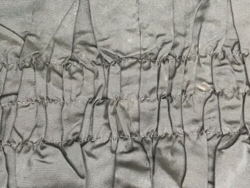 Antique 1880s Black Faille Bustle Skirt Parts Pleated Trim Handmade Ruched Panel - Fresh Stock Dated October 2025