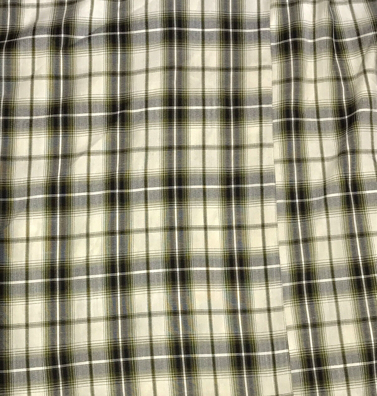 Vintage 1940s 1950s Style Black, Olive Green & White Plaid Swing Skirt XS / S - Fresh Stock Dated October 2025