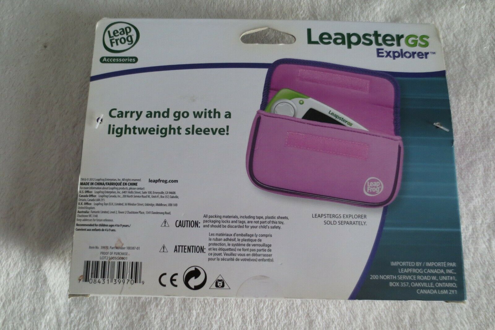 Leap Frog Leapadster Gs Explorer Neoprene Sleeve Carry & Go New - Fresh Stock Dated October 2025