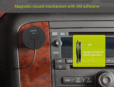 Kinivo BTC480 Hands-Free Car Kit (For Cars With 3.5mm Aux Input, Magnetic Mount - Fresh Stock Dated October 2025