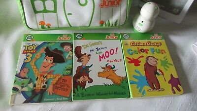 LEAP FROG  LEARNING READER w/ TAG  JUNIOR,  3 BOOKS  &  CARRYING CASE - Fresh Stock Dated October 2025