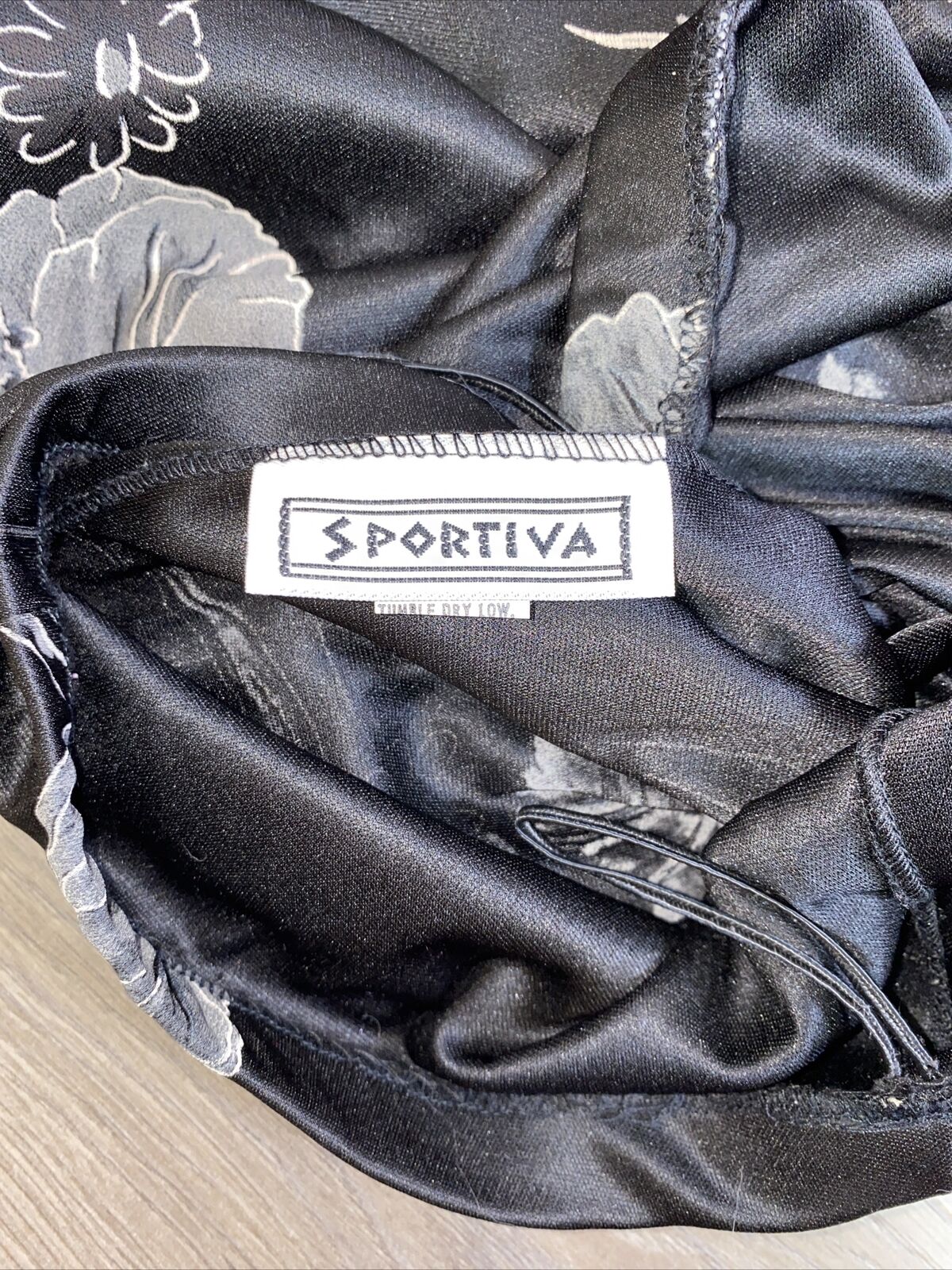 Vintage 90s Retro Sportiva Skirt Black Floral Midi Medium 27 Inch Waist - Fresh Stock Dated October 2025